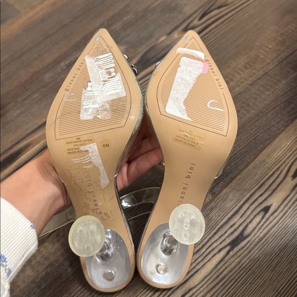 Gianni Bini Clear and Silver Embellished Heels never worn - Picture 3 of 3